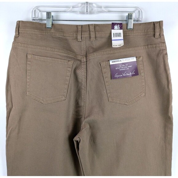 Gloria Vanderbilt Jeans Size 18 Latte Brown Amanda Classic Fit Straight Stretch - Picture 5 of 13